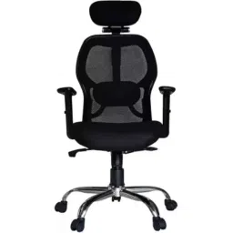 Vizolt Black High Back Cushion DIY Office Chair with Adjustable Arm &a; Head Support-image-40