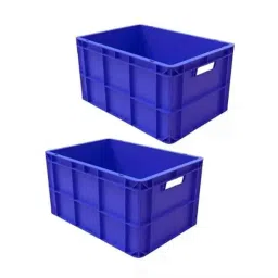Singhal 30kg Plastic Blue Rectangular Crate for Large Storage (Pack of 2)-picture-33