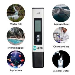 Skadioo Digital White pH Meter with 3 Calibration Powders for Swimming Pool Water Testing, Range: 0-14 pH image 3