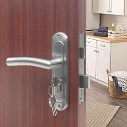 Saze Stainless Steel Matt Finish Cylinder Plate Both Side Key Mortise Door Lock Set with 3 Keys, MG1105-image-63