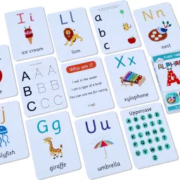 kyds play Early Learning Combo - Alphabets + Numbers + Colours & Shapes + Fruits & Vegetables + Animals, Wipe & Clean Activity Flash Cards image 2