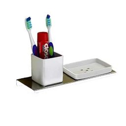 IRIS Stainless Steel Wall Mount Toothbrush Soap Holder for Bathroom-image-28