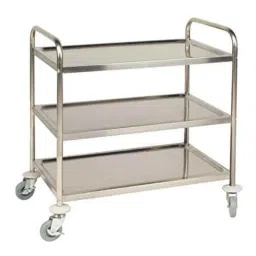 AS Medisteel ASM-1115 Stainless Steel Three Shelves Instrument Trolley-image-16
