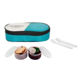 Carrolite 400ml 2-in-1 Blue &a; White Plastic Lunchbox, White_P-35 (Pack of 3)-17