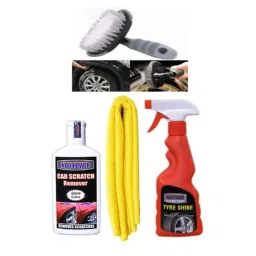 Indopower Ff1062 Tyre Shiner Spray, 1Pc Car Microfiber Cloth, Scratch Remover, All Tyre Cleaning Brush. Kit, AHh1066-image-63