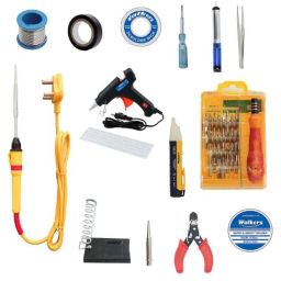 Walkers WKCB101M1 15 Pcs 25W Soldering Iron Kit, Glue Gun &a; Voltage Tester Combo, WKCB101-16