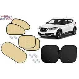 Auto Pearl 6 Pcs PVC &a; Mesh Beige Window, Front &a; Rear Sun Shade Set for Nissan Kicks 2019-picture-8