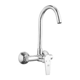 AR5H Brass Silver Chrome Finish Hot &a; Cold Single Lever Kitchen Sink Mixer with 360 deg Swing Spout, ARIA-003-image-90