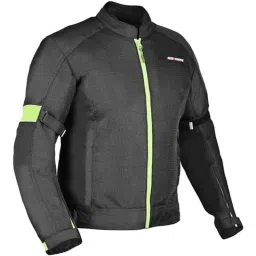 AllExtreme TRIPPER Mesh Fabric Neon Green &a; Black Windproof Bike Riding Jacket with Armour Back Elbows &a; Shoulders Gear Protector for Men, Size: 3XL-image-84