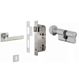 Dorset ML Series Fabio 60mm Stainless Steel Door Handle Lock Set with Coin &a; Knob (Pack of 3)-image-15