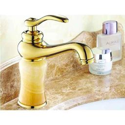 Aquieen Luxury Series Brass &a; Copper Marble Gold Basin Mixer Tap-picture-10