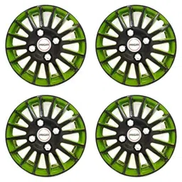 Prigan 4 Pcs 13 inch Polypropylene Black &a; Green Wheel Cover Set for Maruti Suzuki Zen Estilo, Camry1-Green-13-Estilo-picture-47