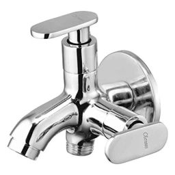 Oleanna MO-14B2IN1BC Metro Brass Silver Chrome Finish 2 in 1 Bib Cock with Wall Flange-image-30