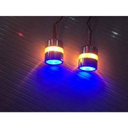 Meenu Arts Handle Bar End Dual LED Bike Turn Signal Indicator Light (Blue) for Royal Enfield Classic 500-42