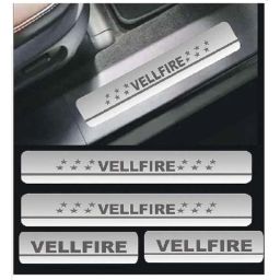 Car Accessories Hub 4 Pcs Stainless Steel Silver Car Footstep Sill Plate Set without LED for Toyota Vellfire All Model-image-16