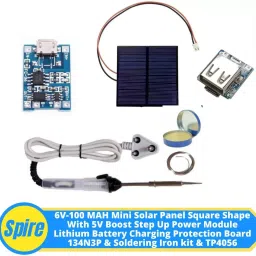 Solar Panel 5V Power Module Battery Charging 134N3P & TP4056 & Soldering kit Electronic Components Electronic Hobby Kit-image-65