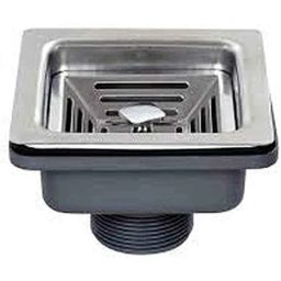 Happy Homes 10x10x10cm Stainless Steel Square Drainer for Waste Coupling &a; Kitchen Sink, HH-22-17