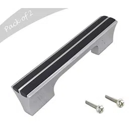 Aquieen 96mm Aluminium Chrome Black Wardrobe Cabinet Pull Handle, KL-721-96-CP (Pack of 2)-picture-48