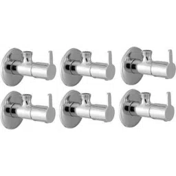 Spazio Flora Brass Chrome Finish Angle Valve with Flange for Bathroom Tap (Pack of 6)-picture-12