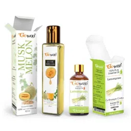 GoWoo 2 Pcs 10ml Natural Therapeutic Grade Cold Pressed Lemongrass Aroma Oil &a; 100ml Musk Melon Carrier Oil Set, GWOC771-P28+P178-picture-49