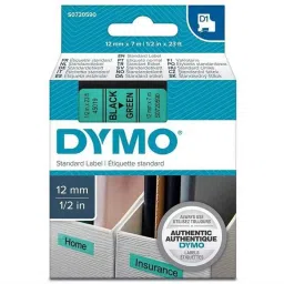 Dymo S0720590 12mmx7m Black Print on Green D1 Tape-picture-12