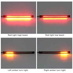 LED Bar for Bike Brake Tail Light &a; Left/Right Turn Signal Lamp for Honda CB Trigger (Pack of 2)-36