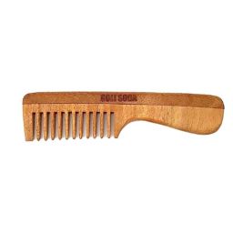 Goli Soda Neem Wood Wide Tooth Hair Comb with Handle, GSNWC001-22