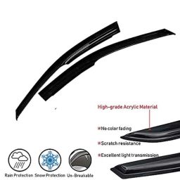 Auto Pearl 4 Pcs ABS Window Door Visor Set for Ecosport 2018, Size: XS image 3