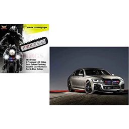Miwings 6 Led Red Blue Multiple Hazard Flasher Strobe Emergency Warning Caution Light With Flashing Modes - Red/Bluefor Bike Tvs Jupiter (1.Pcs Police Light With On/Off Switch) image 2
