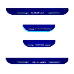 Car Accessories Hub 4 Pcs Acrylic Black Sill Scuff Plate Set with Blue LED for Hyundai Stargazer All Model-image-61