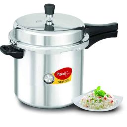 Pigeon Deluxe 10L Aluminium Silver Outer Lid Pressure Cooker without Induction Base by Stovekraft, 105-picture-40