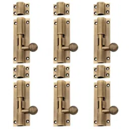 Atom 6 inch Brass Antique Finish Aluminium Tower Bolt, TB001 (Pack of 6)-picture-30