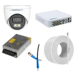 Cybernautt 2.4MP Full Colour HD Indoor &a; Outdoor CCTV Combo Kit with 8Ch DVR, 8 Dome Camera, 8Ch SMPS, 50m Copper Cable &a; Connectors-13