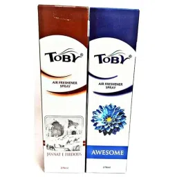Toby 2 Pcs 270ml Jannat E Firdous &a; Awesome Long Lasting Fragrance Air Freshener Spray Set-image-33