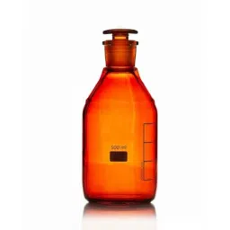 ABGIL 60ml Borosilicate Glass Amber Narrow Mouth Reagent Bottle with Interchangeable Stopper, ABG769-33