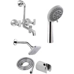 IRIS Passion 3 Pcs Brass Chrome Finish 3 in 1 Wall Mixer, Head Shower &a; Hand Shower Set-image-29