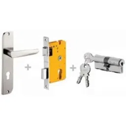 Dorset ML Series Amy 70mm Stainless Steel Silver Chrome Finish Door Handle Lock Set with Both Side Key Cylinder, ML AMY (Pack of 2)-picture-41