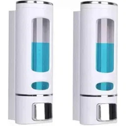Neelkund 400 ml Plastic White Liquid Soap Dispenser for Bathroom &a; Kitchen (Pack of 2)-image-97