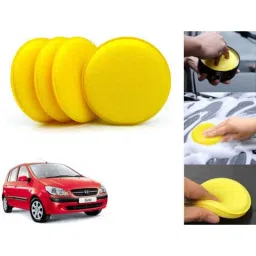 Auto Pearl Polyurethane Beige Washing &a; Waxing Polish Foam Sponge for Getz (Pack of 4)-picture-36