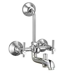 ZAP Terrim Brass 3 In 1 Wall Mixer with Provision for Overhead Shower &a; 125mm Long Bend Pipe-picture-12