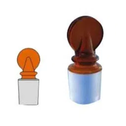 Borosil 24/29 Amber Long Neck Penny Head I/C Joint Glass Stopper, 8400A24-10