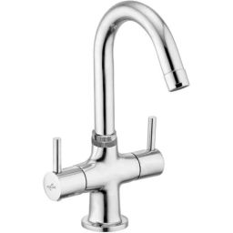 Neelkund Flora Brass Silver Chrome Finish Center Hole Basin Mixer for Bathroom &a; Kitchen-picture-32