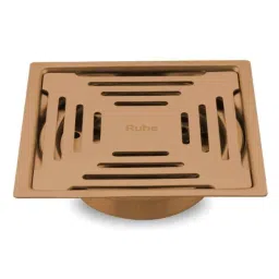 Ruhe Opal 5x5 inch Stainless Steel 304 Antique Copper PVD Coating Square Flat Cut Floor Drain, 16-0330-17-picture-3