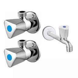 Fastgear 3 Pcs Stainless Steel Silver Chrome Finish Bathroom Faucet Set, FG2165-image-87