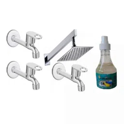 Fastgear 5 Pcs Prime Stainless Steel Silver Chrome Finish Faucet Set with Shower, FG2398-image-81