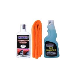 Indopower Ff730 250ml Car Shampoo, Orange Microfiber Cloth &a; 100g Scratch Remover Kit , AHh732-16