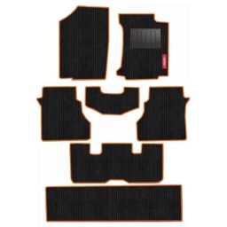 Elegant Cord Black &a; Orange Carpet Car Mat Set for Kia Carens-picture-42
