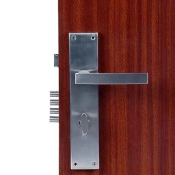 Handle Waala MG308 10 inch 60mm Stainless Steel Satin Finish Cylindrical Plate One Side Key Mortise Door Lock Set-image-66