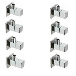 10X Brass Square Angle Cock with Wall Flange (Pack of 8)-picture-43