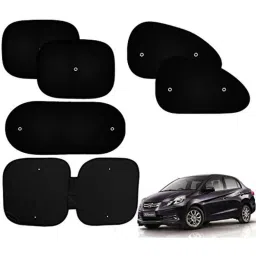 Auto Pearl 6 Pcs PVC &a; Mesh Black Window, Front &a; Rear Sun Shade Set for Honda Amaze Type 2-picture-33